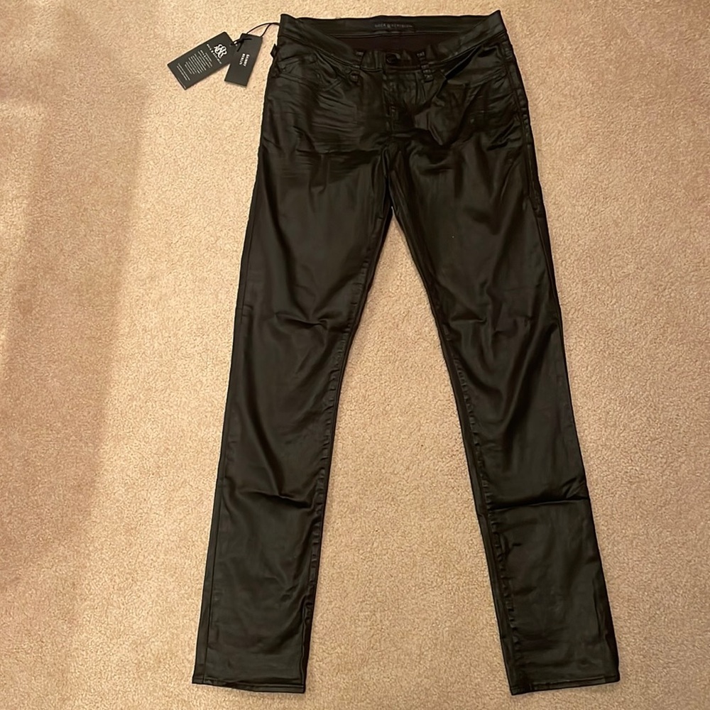 Rock & Republic Skinny Berlin Pleather Black Pants